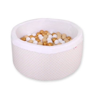 Piscine à Balles Minky avec Balles 200pcs Bianche à Étoiles