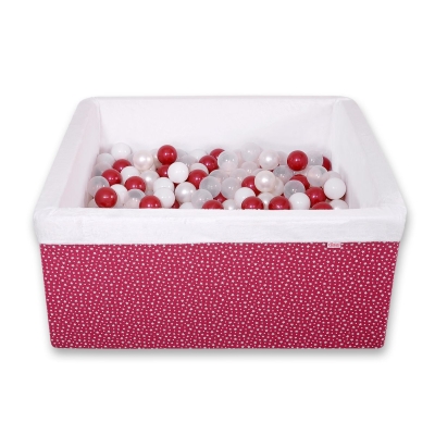 Piscine à Balles Carrée Minky avec Balles 200pcs Bordeaux