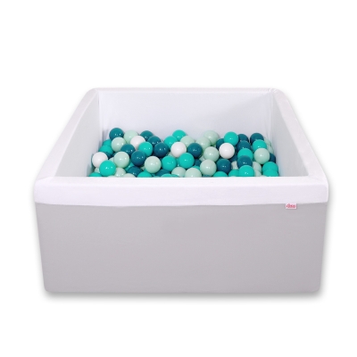 Carrée Piscine à Balles Minky avec Balles 200pcs Gris