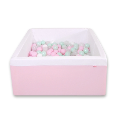 Piscine à Balles Carrée Minky avec Balles 200pcs Rose