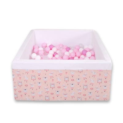 Carrée Piscine à Balles Minky avec Balles 200pcs Rose Ballerines