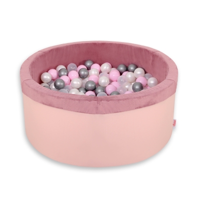 Piscine à Balles Minky avec Balles 200pcs Rose Poussiéreux