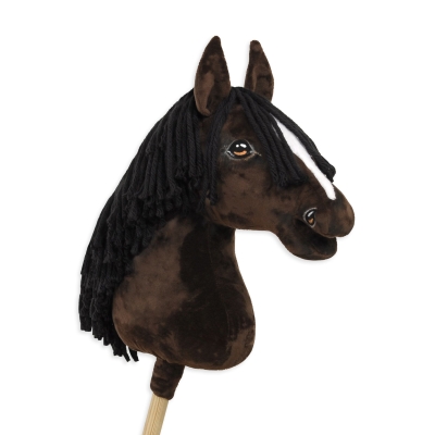 Hobby Horse Cheval Sur Un Bâton Premium Cheval Bai Foncé