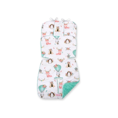 Insert de Poussettes Double Face Menthe Beige Renards