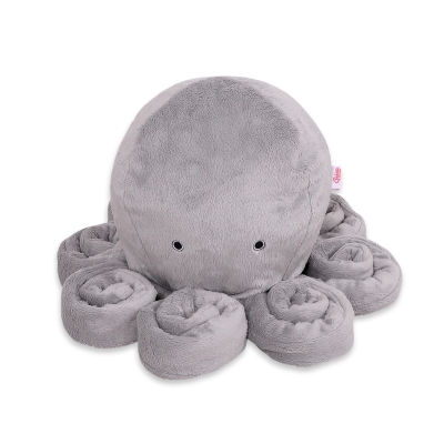 La Peluche Pieuvre  avec Hochet  Gris