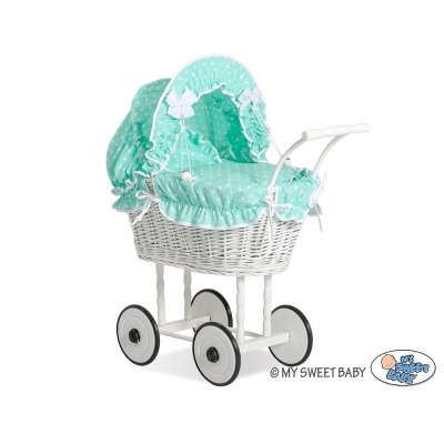 Landau Poussette de Poupée en Osier
