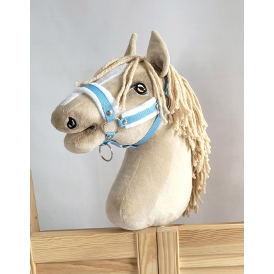 Licol avec Fourrure Blanche pour Cheval Bâton A3 Bleu Clair