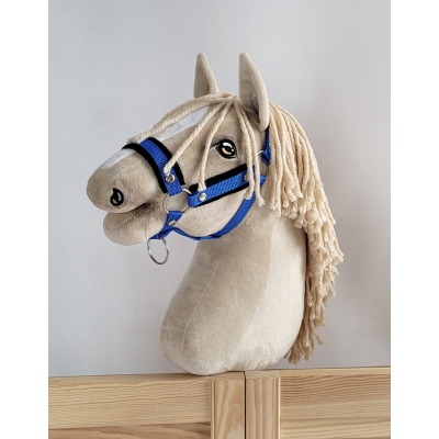 Licol avec Fourrure Noire pour Cheval  Bâton  A3 Bleu