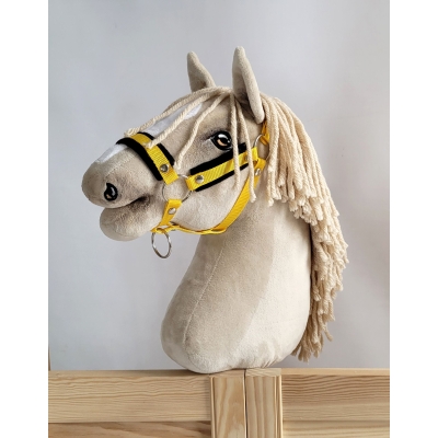 Licol avec Fourrure Noire pour Cheval  Bâton  A3 Jaune