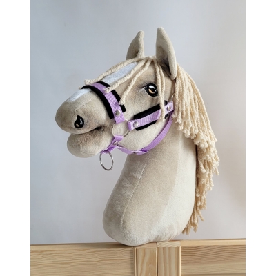 Licol avec Fourrure Noire pour Cheval  Bâton  A3 Lila