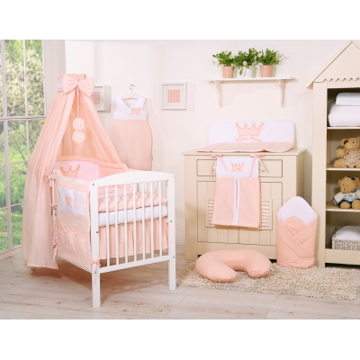 Linge de Lit Bébé Parure 11 pcs  Ciel Rose Poudré Prince / Princess