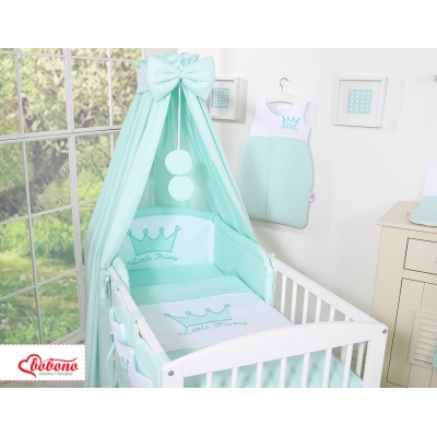 Linge de Lit Bébé Parure 5 pcs avec Ciel Menthe Prince / Princess