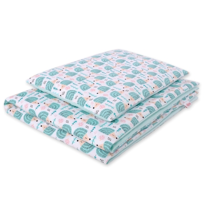 Linge de Lit Enfant 2 pcs 100x135 MINI Menthe Hérissons