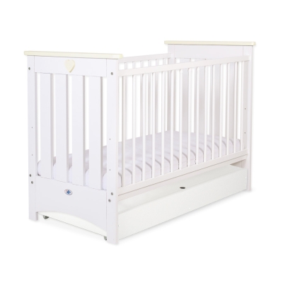 Lit avec Tiroir pour Bébé 60x120 cm Lorenzo Standard Crème Blanc