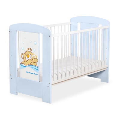 Lit Bébé à Barreaux 120x60 cm Bleu Barnabé