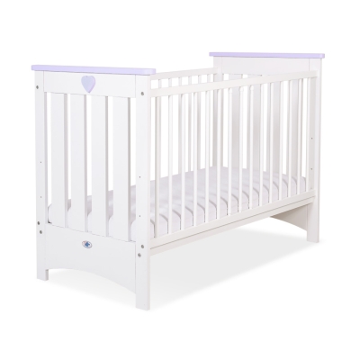 Lit Bébé a Barreaux 120x60 cm Lorenzo Blanc Lila