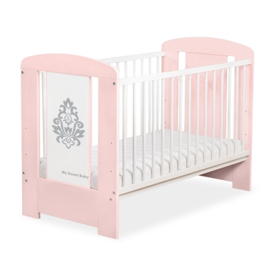Lit Bébé à Barreaux 120x60 cm Rose Glamour