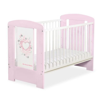 Lit Bébé à Barreaux 120x60 cm Rose Rose