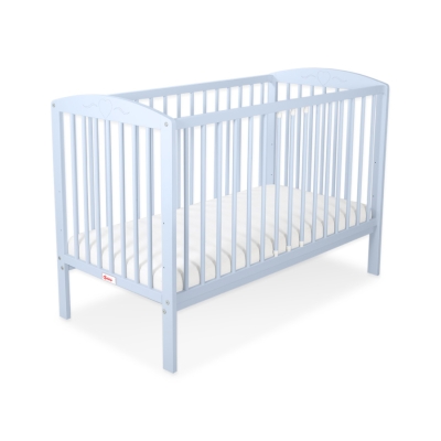 Lit Bebe a Barreaux 60x120 cm Bleu Cœurs