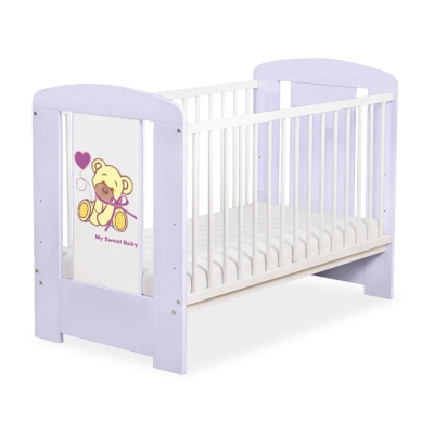 Lit Bébé à Barreaux 60x120 cm Lila Papillon