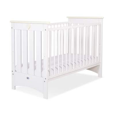Lit Bébé a Barreaux 60x120 cm Lorenzo Crème Blanc