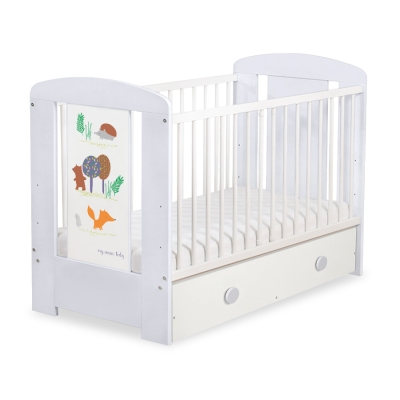 Lit Bébé à Barreaux avec Tiroir 120x60 cm Maxi Forêt