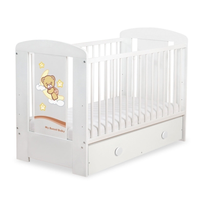 Lit Bébé à Barreaux avec Tiroir 120x60 cm Maxi Nuit