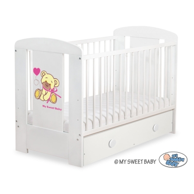 Lit Bébé à Barreaux avec Tiroir 120x60 cm Maxi Papillon