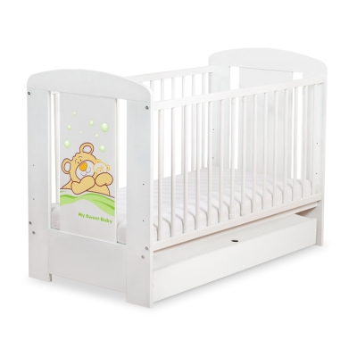 Lit Bébé à Barreaux avec Tiroir 120x60 cm Standard Barnabé