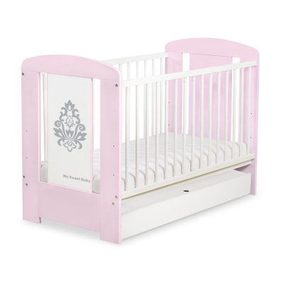Lit Bébé à Barreaux avec Tiroir 120x60 cm Standard Glamour