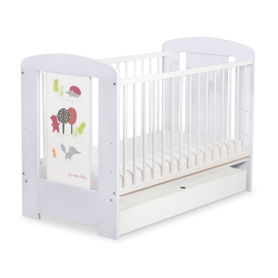 Lit Bébé à Barreaux avec Tiroir 60x120 cm Standard Forêt