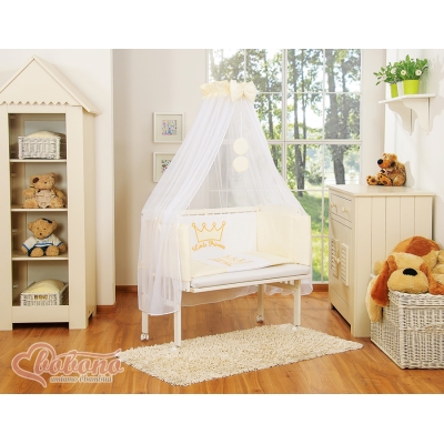 Lit de Cododo avec Matelas et Ensemble de Linge de Lit Crème Prince / Princess