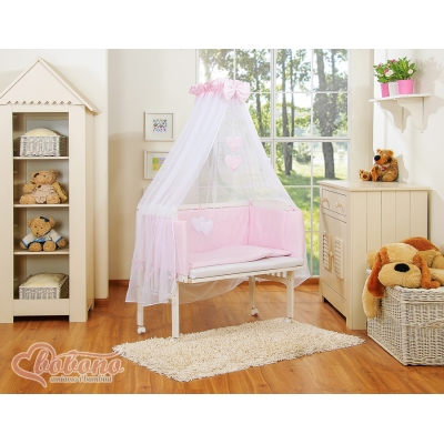 Lit de Cododo avec Matelas et Ensemble de Linge de Lit Rose Cœurs