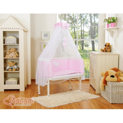 Lit de Cododo avec Matelas et Ensemble de Linge de Lit Rose Cœurs