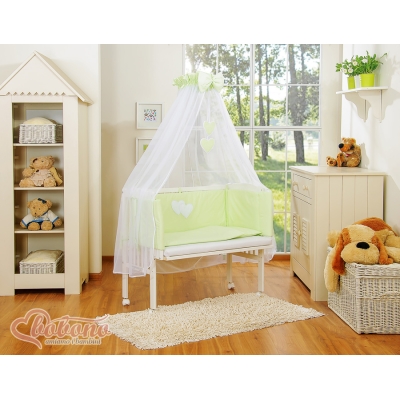 Lit de Cododo avec Matelas et Ensemble de Linge de Lit Vert Cœurs