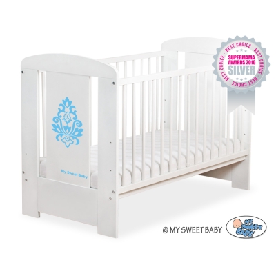 Lit pour Bébé 120x60 Blanc Bleu Glamour