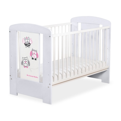 Lit pour Bébé 120x60 cm Gris Hiboux