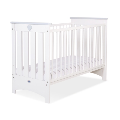 Lit pour Bébé 120x60 cm Lorenzo Blanc Gris