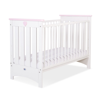 Lit pour Bébé 120x60 cm Lorenzo Rose Blanc