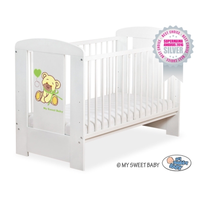 Lit pour Bébé 60x120 cm Blanc Vert Papillon