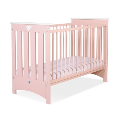 Lit pour Bébé a Barreaux 120x60 cm Lorenzo Rose Poudré pour Fille
