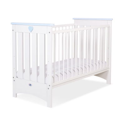Lit pour Bébé a Barreaux 60x120 cm Lorenzo Blanc Bleu