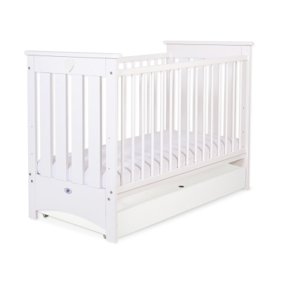 Lit pour Bébé a Barreaux avec Tiroir 120x60 cm Lorenzo Standard Blanc