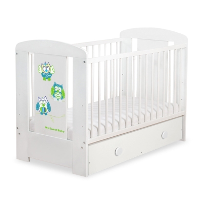 Lit pour Bébé avec Tiroir 120x60 cm Maxi Hiboux