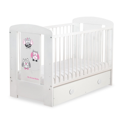 Lit pour Bébé avec Tiroir 120x60 cm Maxi Hiboux