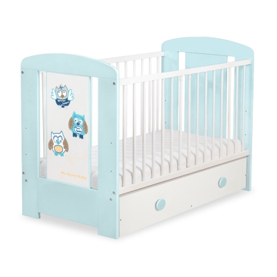 Lit pour Bébé avec Tiroir 120x60 cm Maxi Hiboux