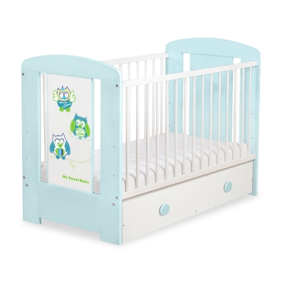 Lit pour Bébé avec Tiroir 120x60 cm Maxi Hiboux