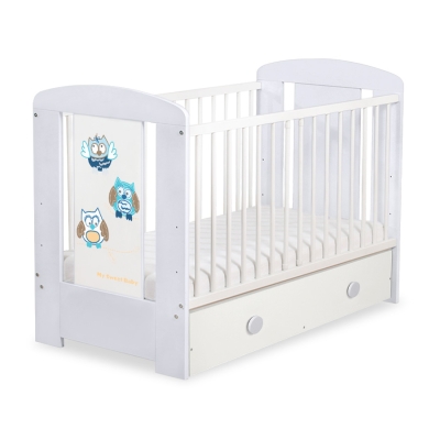 Lit pour Bébé avec Tiroir 120x60 cm Maxi Hiboux