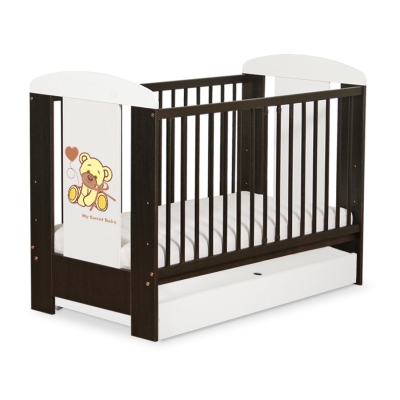 Lit pour Bébé avec Tiroir 120x60 cm Standard Crème Papillon
