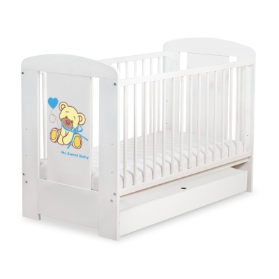Lit pour Bébé avec Tiroir 120x60 cm Standard Crème Papillon